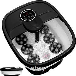 Electric Motorized Foot Spa with Heat, Bubble Massage, Remote Control, 24 Shi
