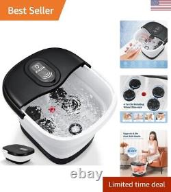 Electric Rotary Massage Foot Bath with Bubbles & Temperature Control Red