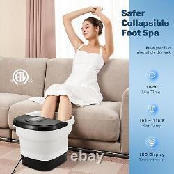 Electric Rotary Massage Foot Bath with Bubbles & Temperature Control Red