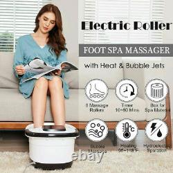 Ellectric Foot Spa Bath Massager with Massage Rollers Heat Bubbles Temp Timer