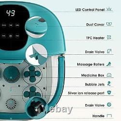 FSHIBILA Foot Spa Bath Massager, with Heat, Bubble, Infrared, Silver ion and Remote