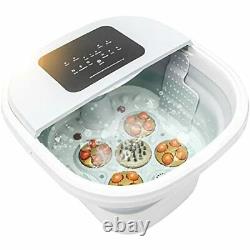 Foldable Foot Spa Bath Massager with Heat Bubbles Motorized Motorized Rollers