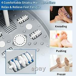 Folding Foot Spa Bath Massager with Heating, Pedicure Foot Soak with 4 White