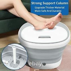 Folding Foot Spa Bath Massager with Heating, Pedicure Foot Soak with 4 White