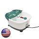 Foot Bath Spa Massager 3 Modes Heat Massage With Bubbles White Green Us-stock