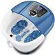 Foot Bath Spa Massager With Heat Bubbles, Heated Foot Spa With Motorized Blue