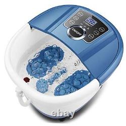 Foot Bath Spa Massager with Heat Bubbles, Heated Foot Spa with Motorized Blue