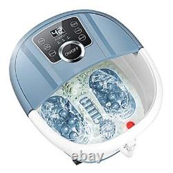 Foot Bath Spa Massager with Heat Bubbles, Pedicure Spa Soaker 16 Motorized Blue