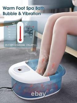Foot Spa Bath Bubbles Adjustable Vibration Temperature Relax Tired Feet Massager