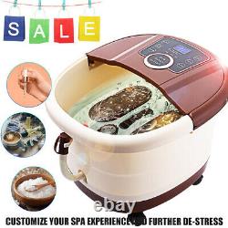 Foot Spa Bath+Heat&Massage&Bubbles Foot Bath Massager+16Motorized Shiatsu Roller