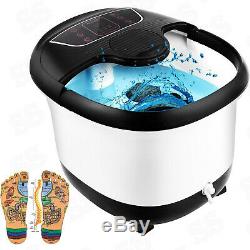 Foot Spa Bath Massager Adjustable Heat Bubble Hot Water Fall with 4 Rollers Wheels