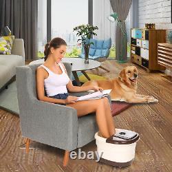 Foot Spa Bath Massager Automatic Massage Rollers Heat Temperature with 4 Wheels