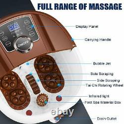 Foot Spa Bath Massager Automatic Massage Rollers Heat Temperature with Wheels Home