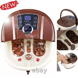 Foot Spa Bath Massager Automatic Massage Rollers Heat Temperature with Wheels US