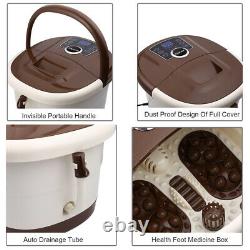 Foot Spa Bath Massager Automatic Massage Rollers Heat Temperature with Wheels US