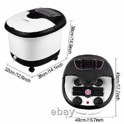 Foot Spa Bath Massager Automatic Massage Rollers Heating Soaker Bucket with Wheels