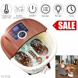 Foot Spa Bath Massager Bubble Heat LED Display Infrared Relax &Massaging Rollers