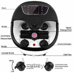 Foot Spa Bath Massager Bubble Heat LED Display Infrared Relax Time/Temper USA