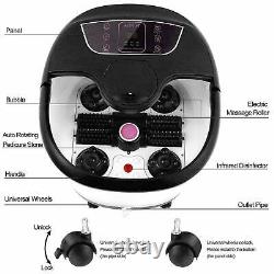 Foot Spa Bath Massager Bubble withHeat LED Display Infrared Relax Timer Tub Warm