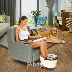 Foot Spa Bath Massager +Heat Bubbles Temp Adjustable Pedicure Foot Soak Tub HOME