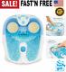Foot Spa Bath Massager Heat Soaker With Waterfall Vibration Bubble Roller Relax