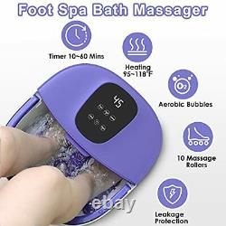 Foot Spa Bath Massager, Pedicure Foot Spa with Heat Bubble and Massage