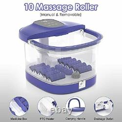 Foot Spa Bath Massager, Pedicure Foot Spa with Heat Bubble and Massage