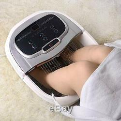 Foot Spa Bath Massager Tem/Time Heat Control Motorized Roller Shower LED Display