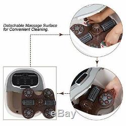 Foot Spa Bath Massager Tem/Time Heat Control Motorized Roller Shower LED Display