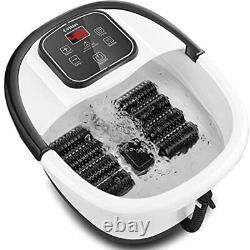 Foot Spa Bath Massager With Heat Bubbles, 8 Removable Massage Rollers FREE SHIP