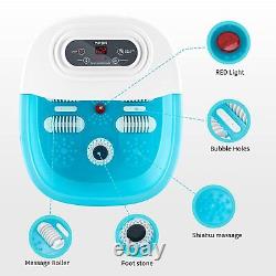 Foot Spa Bath Massager With Heat Bubbles Vibration And Red Light 4 Massage Rol