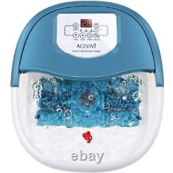 Foot Spa Bath Massager withHeat&Bubble Jets Motorized Rollers Temp Control Timer^^