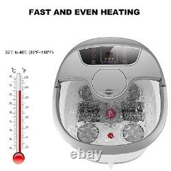 Foot-Spa Bath Massager withHeat&Bubble Motorized Rollers Temp-Control Relax Warm