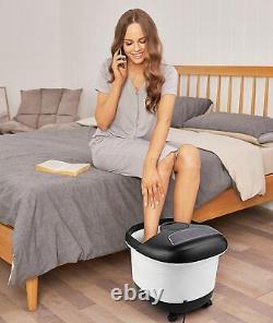 Foot Spa Bath Massager withHeat&Bubble Motorized Rollers Temp&Time Control Relax#