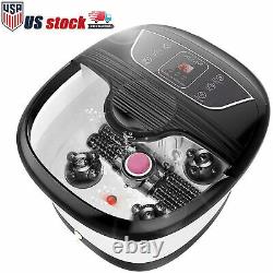 Foot-Spa Bath Massager withHeat Bubbles Vibration Massage Rollers Temp Timer++