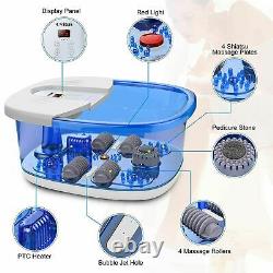 Foot Spa Bath Massager withHeat Bubbles Vibration Massage Rollers Temp Timer A++//