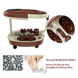 Foot Spa Bath Massager withHeat Bubbles Vibration Massage Rollers Temp Timer SALE