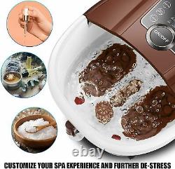 Foot Spa Bath Massager withHeat Bubbles Vibration Massage Rollers Temp&Timer Set#