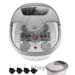 Foot Spa Bath Massager withMassage Rollers Heat & Bubbles Temp Timer Relax GIFT'