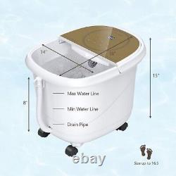 Foot Spa Bath Massager with 3-Angle Shower and Motorized Rollers-Coffee Color