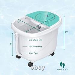 Foot Spa Bath Massager with 3-Angle Shower and Motorized Rollers-Green Color