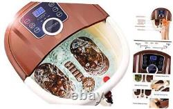 Foot Spa Bath Massager with Heat, 16 Pedicure Spa Motorized Shiatsu Roller Brown