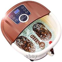 Foot Spa Bath Massager with Heat, 16 Pedicure Spa Motorized Shiatsu Roller Brown