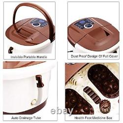 Foot Spa Bath Massager with Heat, 16 Pedicure Spa Motorized Shiatsu Roller Brown