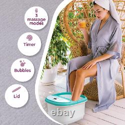 Foot Spa Bath Massager with Heat, 6 X Pressure Node Rollers, Bubbles, Foot Soaki