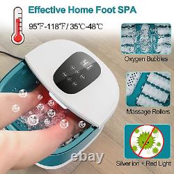 Foot Spa Bath Massager with Heat, Ag+ Bubbles & Red Light to Relieve Foot Odor