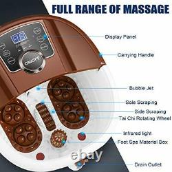 Foot Spa Bath Massager with Heat Bubble Jets, Motorized Massage Rollers, Foot Ba