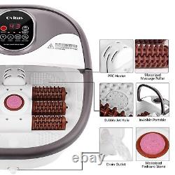 Foot Spa Bath Massager with Heat, Bubble Jets and 6 Electric Long Massage Rol