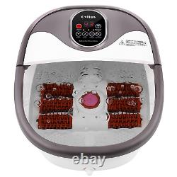 Foot Spa Bath Massager with Heat, Bubble Jets and 6 Electric Long Massage Roller