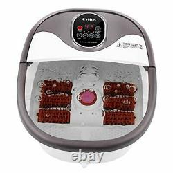 Foot Spa Bath Massager with Heat, Bubble Jets and 6 Electric Long Purple-grey